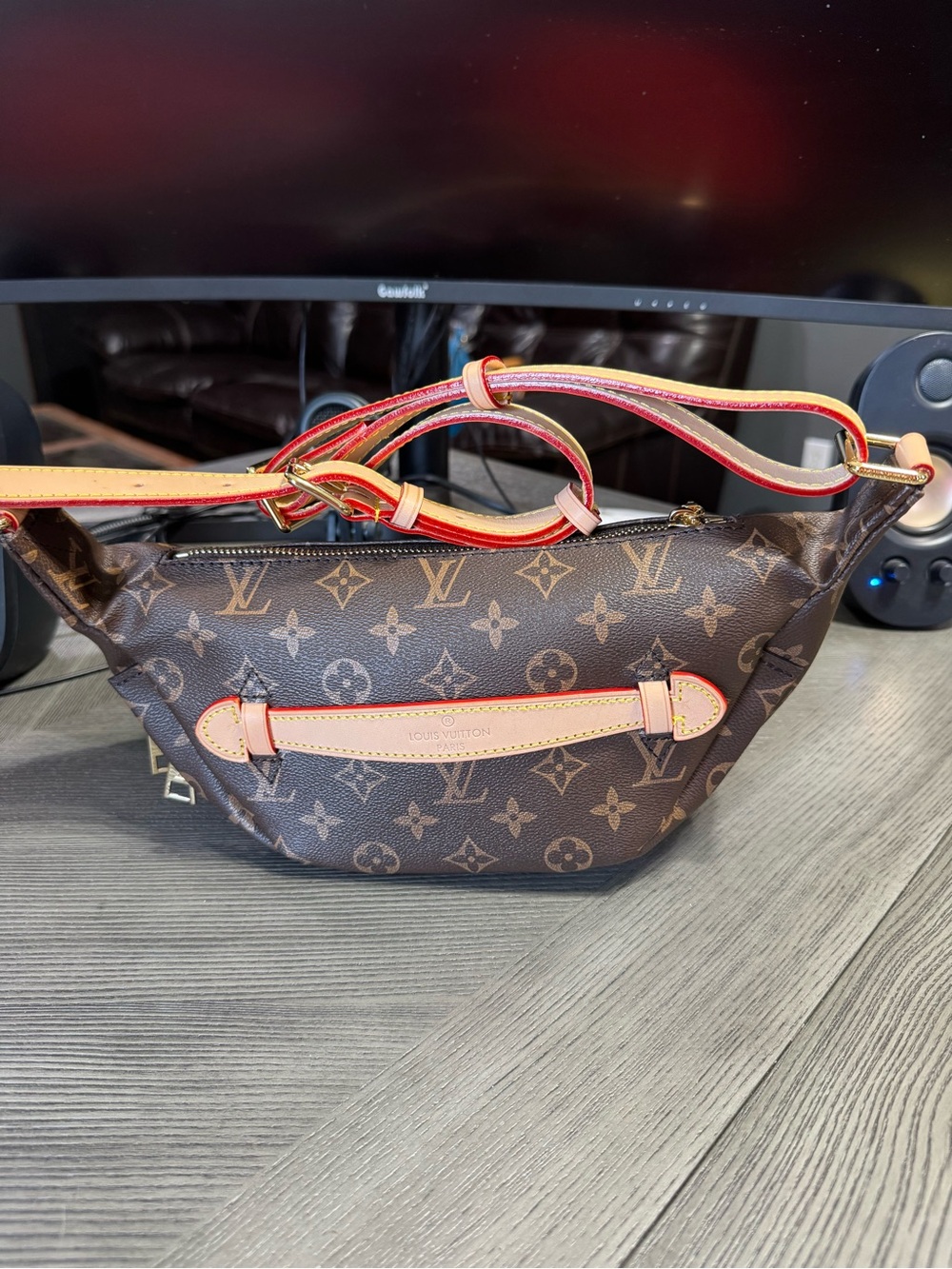 Louis Vuitton Monogram Mini Belt Bag in Brown with Tan Accent - Picture 3 of 9